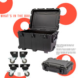 Nanuk 975 85.78L Storage Wheeled Hard Case (Black) with Wheel Caster Kit and 225 Hard Case Bundle