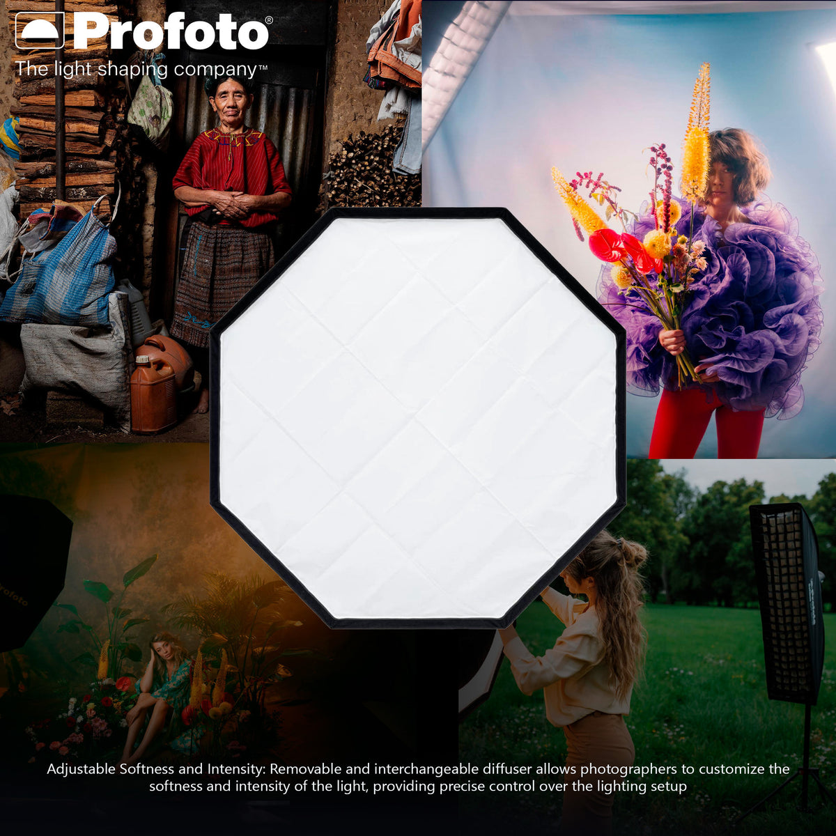 Profoto Softbox 4-Feet Octa with 1 F-Stop Diffuser (Silver) with Profoto Softgrid 4-Feet Octa Bundle