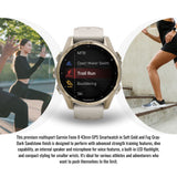 Garmin Fenix 8 AMOLED 43mm GPS Smartwatch (Soft Gold and Fog Gray-Dark Sandstone) Bundle