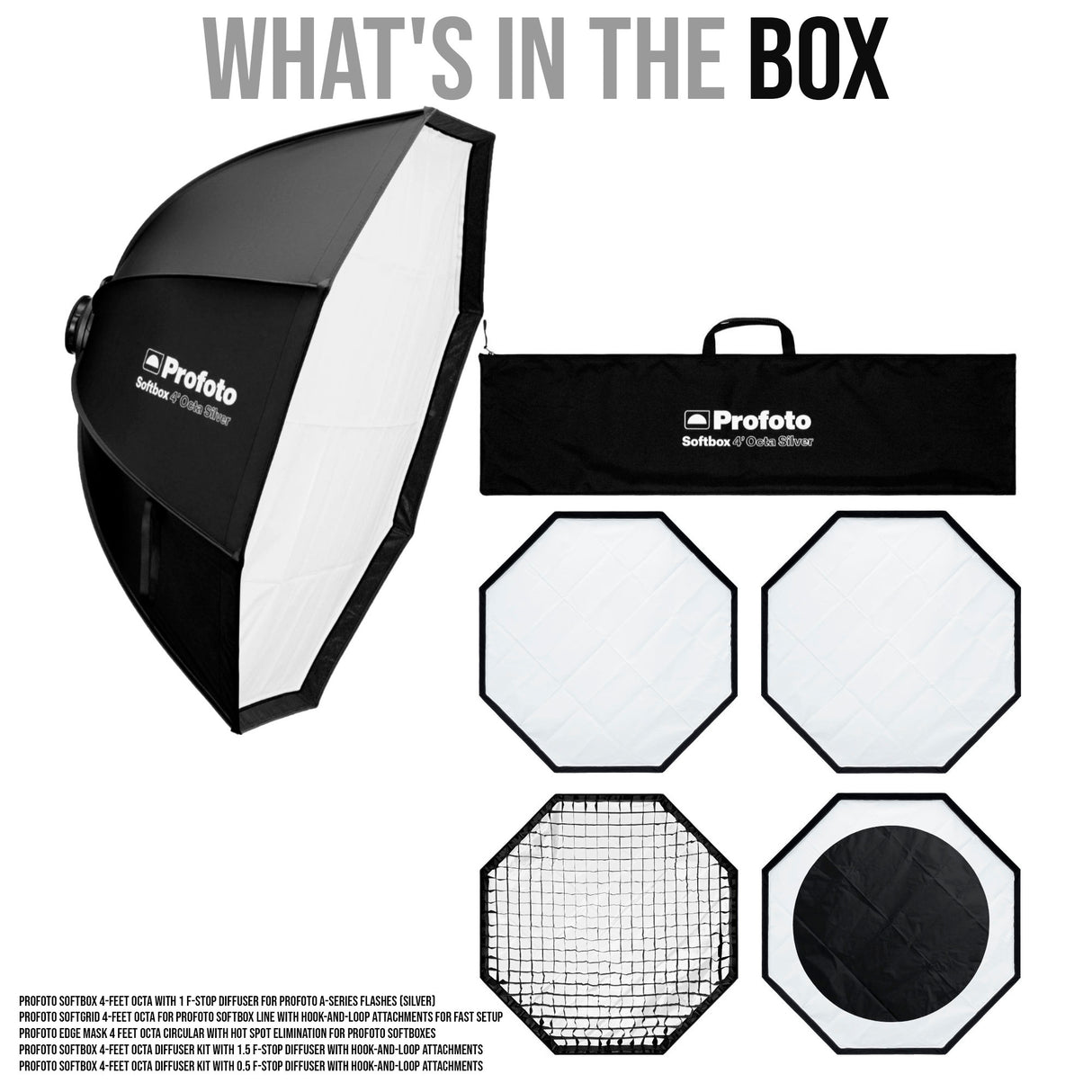 Profoto Softbox 4-Feet Octa with 1 F-Stop Diffuser (Silver) with Softgrid 4-Feet Octa Bundle
