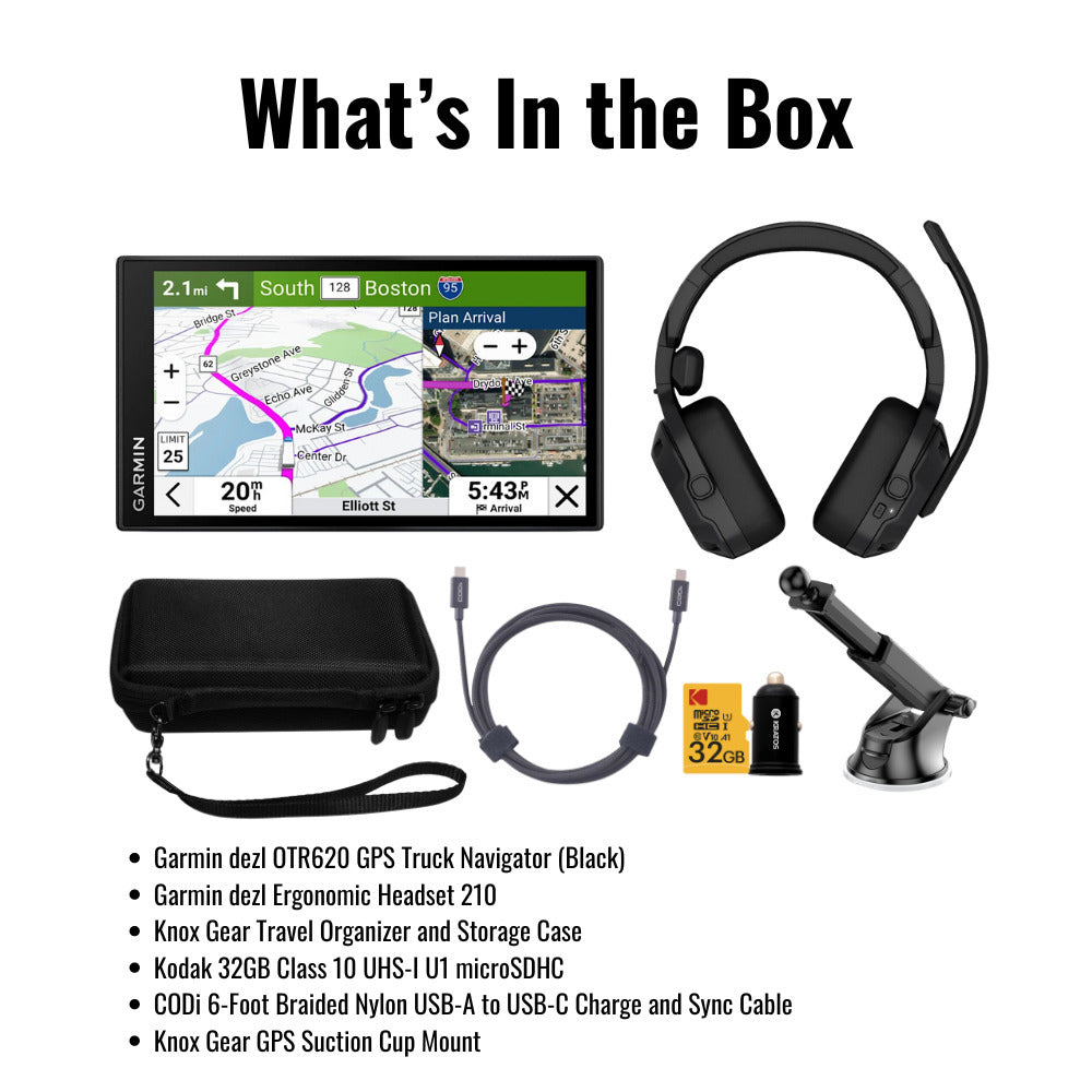 Garmin dezl Ergonomic Headset 210 for Truckers with LED Flashlight (Black, 2-In-1 Edition) Bundle