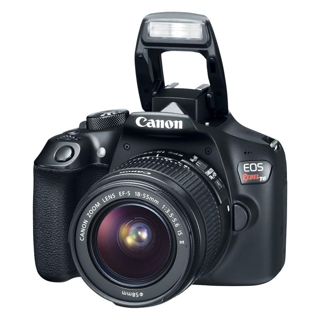 Canon EOS Rebel T6 DSLR Camera with EF-S 18-55mm f/3.5-5.6 IS II Lens (Black) (Certified Refurbished)