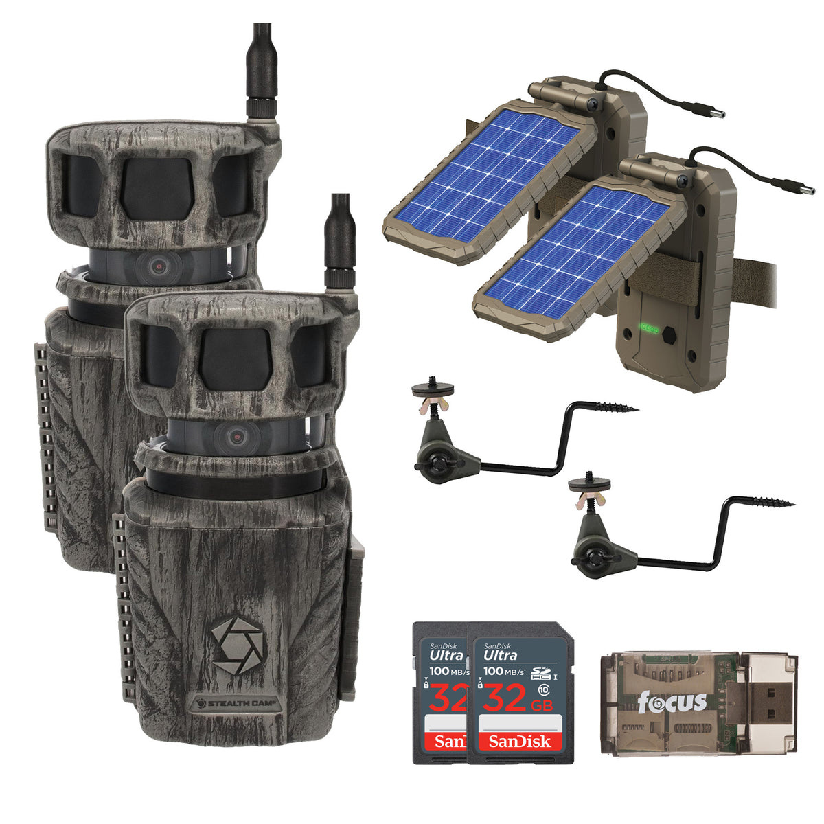 Stealth Cam Revolver 36MP 360-Degree Cellular Trail Camera with Threaded Mount (2-Pack) Bundle