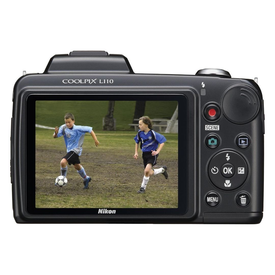 Nikon COOLPIX L110 Digital Camera, 12.1MP, 15x Optical Zoom (Black) (Certified Refurbished)
