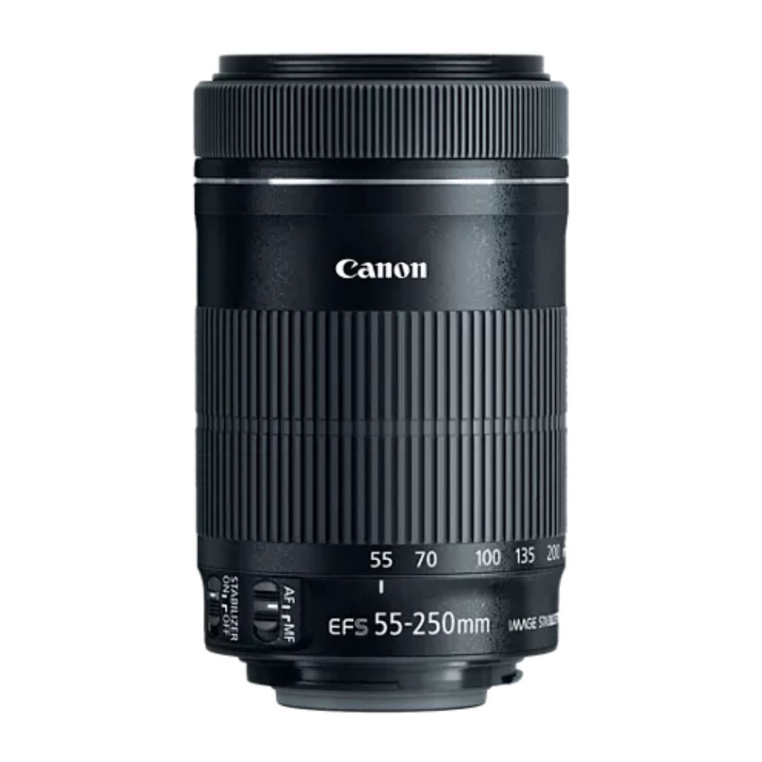 Canon EF-S 55-250mm F4-5.6 IS STM Telephoto Zoom Lens with 58mm Filter (Black, Refurbished)