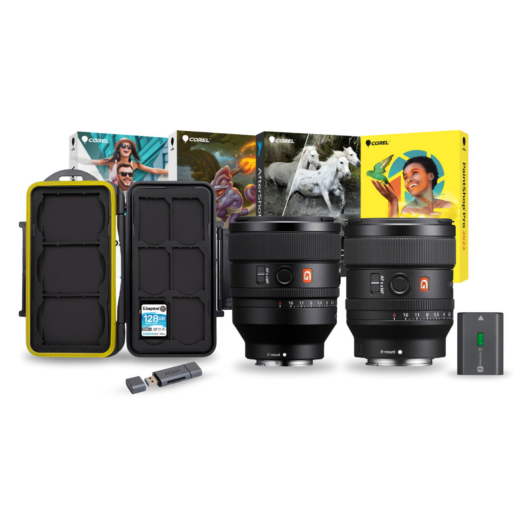 Sony FE 50mm F1.2 GM Full-Frame Large-Aperture G Master Lens with 24mm Lens and Battery Bundle