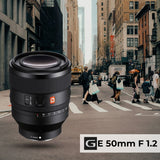 Sony FE 50mm F1.2 GM Full-Frame Large-Aperture G Master Lens with 24mm Lens and Battery Bundle