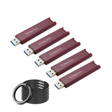 Kingston DataTraveler Max Type-A 256GB USB Flash Drive (5-Pack) with Steel Keyrings (10-Pack) Bundle