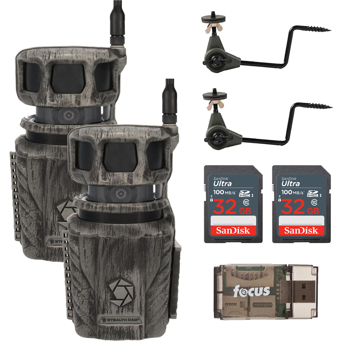 Stealth Cam Revolver 36MP 360-Degree Cellular Trail Camera with Threaded Mount (2-Pack) Bundle