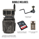 Stealth Cam Revolver 36MP 360-Degree Cellular Trail Camera with Threaded Mount (2-Pack) Bundle