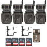 Stealth Cam Revolver 36MP 360-Degree Cellular Trail Camera with Threaded Mount (4-Pack) Bundle
