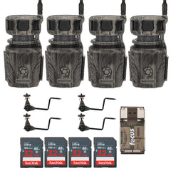 Stealth Cam Revolver 36MP 360-Degree Cellular Trail Camera with Threaded Mount (4-Pack) Bundle