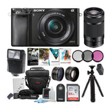 Sony a6000 Mirrorless Camera with 16-50mm and 55-210mm Lens (Black) Bundle