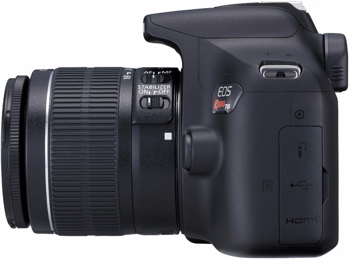 Canon EOS Rebel T6 DSLR Camera with 18-55mm and 75-300mm Lenses and Bag Bundle