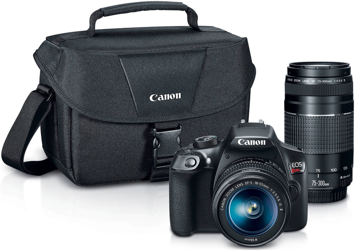 Canon EOS Rebel T6 DSLR Camera with 18-55mm and 75-300mm Lenses and Bag Bundle
