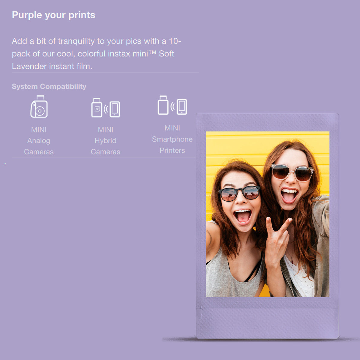 Fujifilm INSTAX MINI Soft Lavender Instant Print Film for INSTAX PAL Camera (5-Pack) Bundle