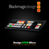 Blackmagic Design ATEM Micro Live Stream Switcher Panel with 50 Tri-Color LED Backlit Buttons