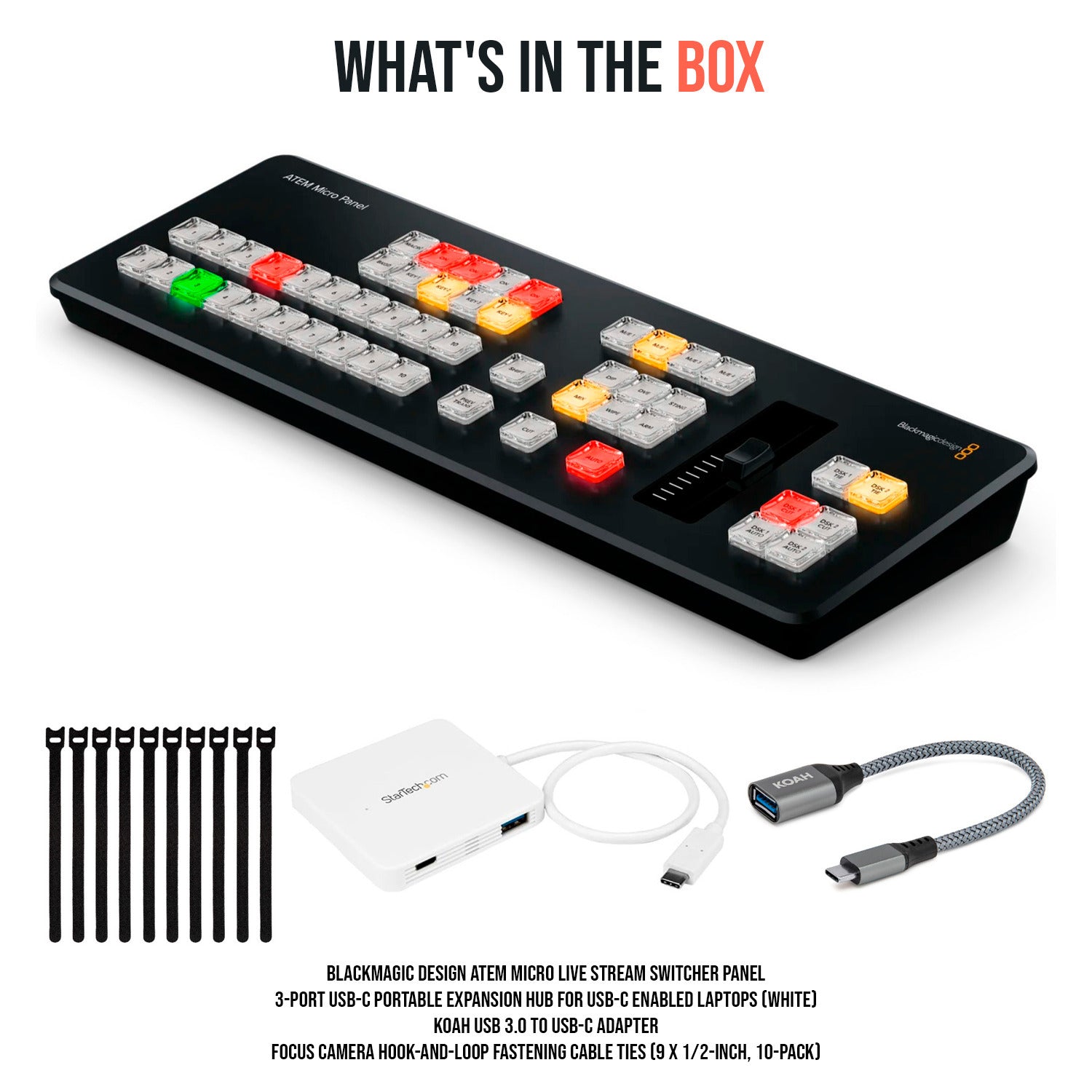 Blackmagic Design ATEM Micro Live Stream Switcher Panel with 50