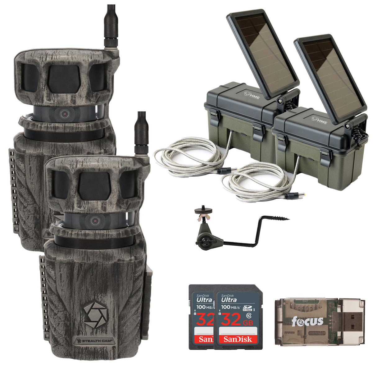 Stealth Cam Revolver 36MP 360-Degree Cellular Trail Camera with Threaded Mount (2-Pack) Bundle