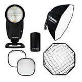 Profoto A10 Nikon On-Camera Flash with Clic Softbox Octa 2.3 Feet and Clic Softgrid Octa Bundle