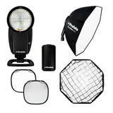 Profoto A10 Sony On-Camera Flash Light with Clic Softbox Octa 2-Feet and Clic Softgrid Octa Bundle