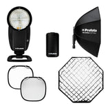 Profoto A10 Sony On-Camera Flash Light with Clic Softbox 2.3 Octa and Clic Softgrid 2.3 Octa Bundle