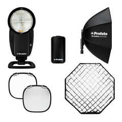 Profoto A10 Sony On-Camera Flash Light with Clic Softbox 2.3 Octa and Clic Softgrid 2.3 Octa Bundle