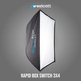 Westcott Rapid Box Switch Rectangular 3x4 Feet Softbox with Adjustable Corner System Mods Bundle