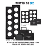 Westcott Pro Light Adjustable Corner System and Hook-And-Loop Tape Mods 1 x 4 (2-Pack) Bundle