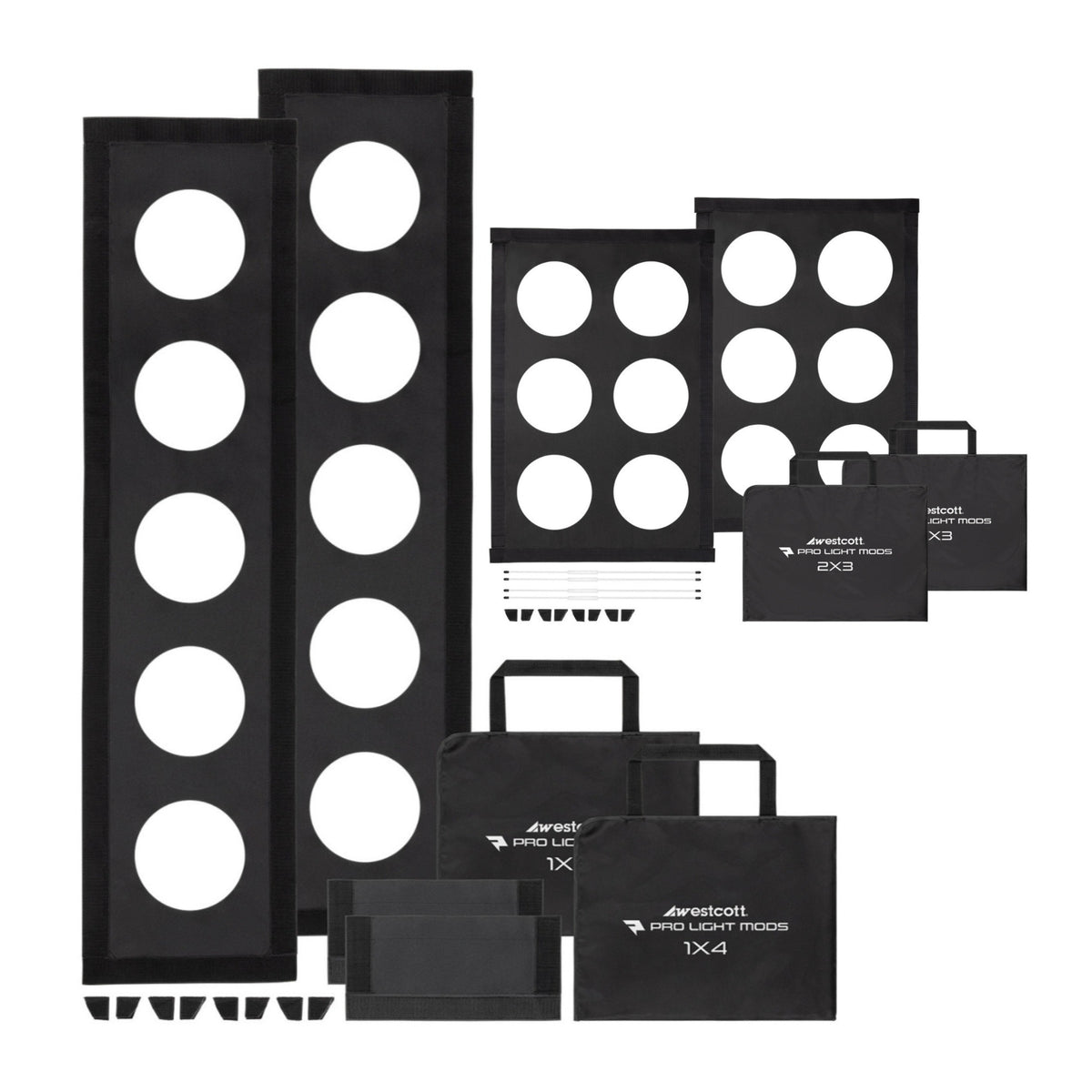 Westcott Pro Light Adjustable Corner System and Hook-And-Loop Tape Mods 1 x 4 (2-Pack) Bundle