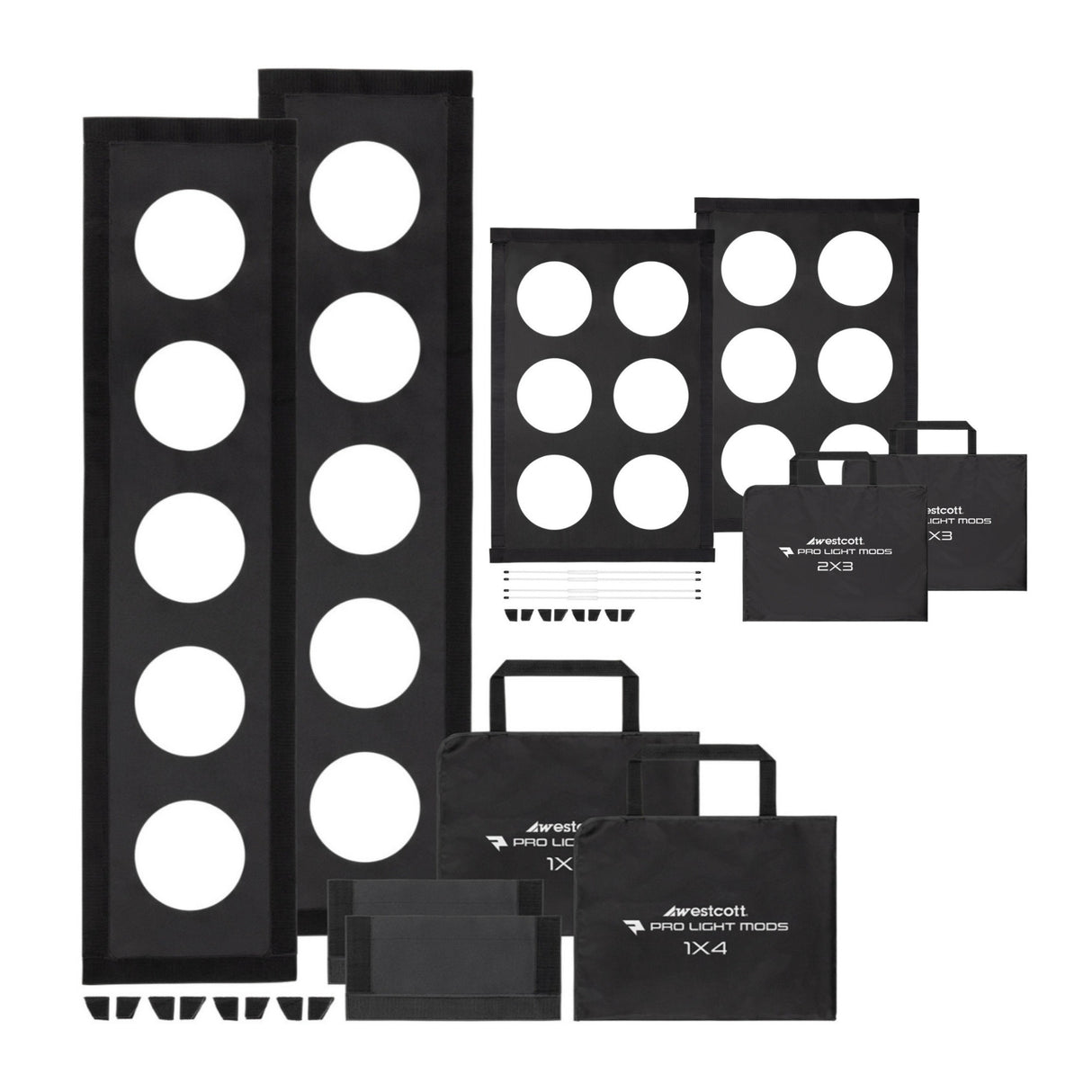 Westcott Pro Light Adjustable Corner System and Hook-And-Loop Tape Mods 1 x 4 (2-Pack) Bundle