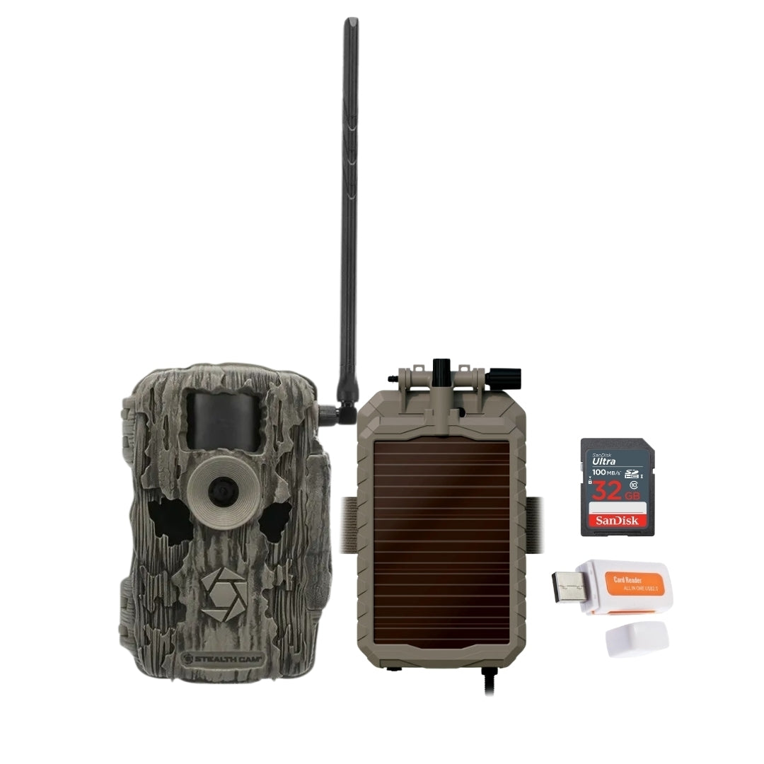 Stealth Cam 36MP Fusion Max Cellular Trail Camera with 80 Feet Detection Range with Battery Bundle