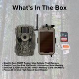 Stealth Cam 36MP Fusion Max Cellular Trail Camera with 80 Feet Detection Range with Battery Bundle