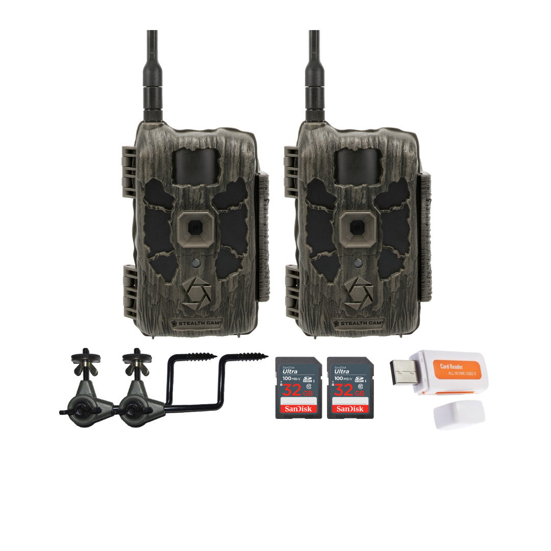 Stealth Cam 40MP Deceptor Max Cellular Trail Camera (2-Pack) with 32GB Memory Card (2-Pack) Bundle