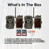 Stealth Cam 36MP Fusion Max Cellular Trail Camera with 80 Feet Detection Range (2-Pack) Bundle