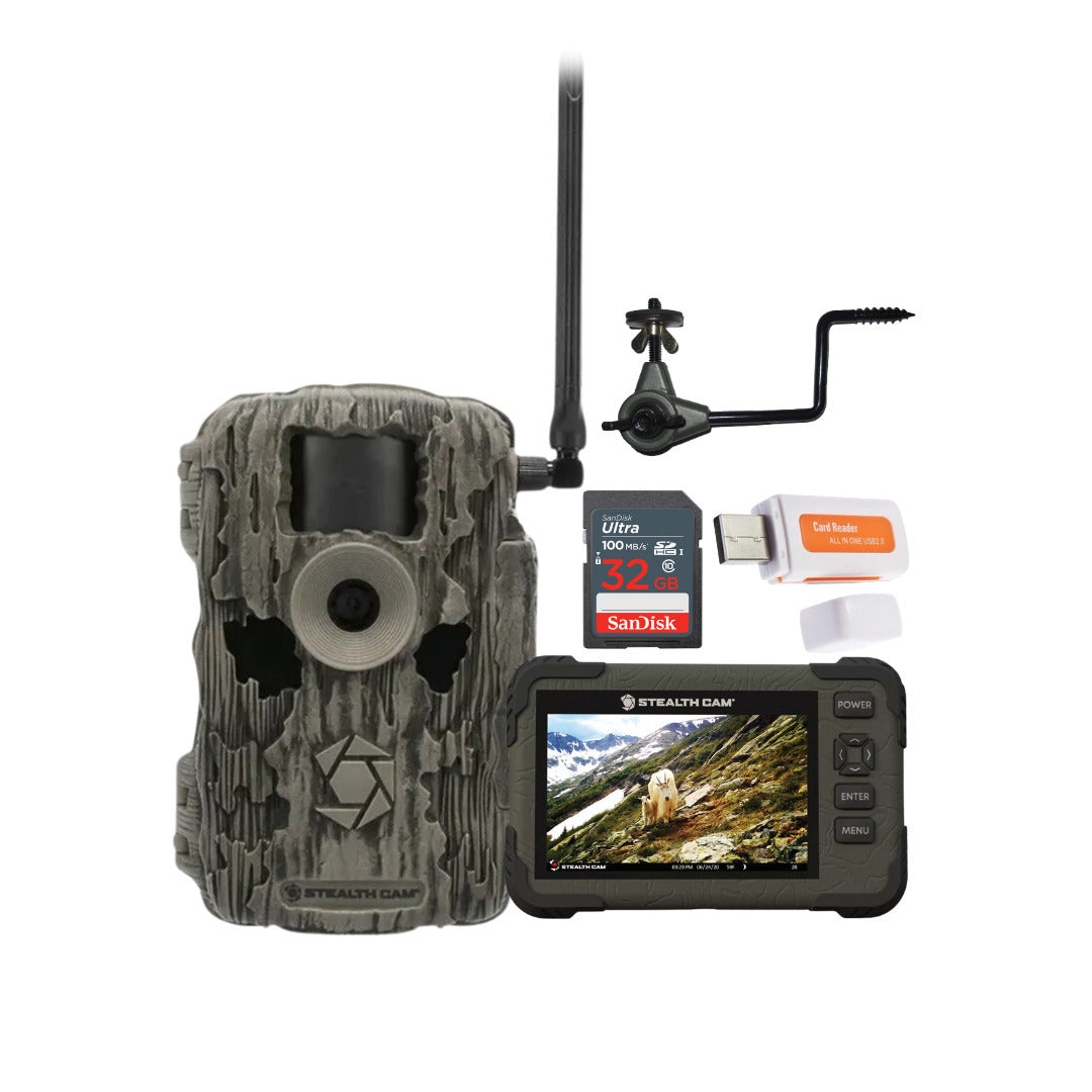 Stealth Cam 36MP Fusion Max Cellular Trail Camera with SD Card Viewer and 32GB Memory Card Bundle