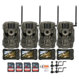 Stealth Cam 36MP Fusion Max Cellular Trail Camera with SD Card Card Viewer Bundle (4-Pack)