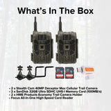 Stealth Cam 40MP Deceptor Max Cellular Trail Camera (2-Pack) with 32GB Memory Card (2-Pack) Bundle