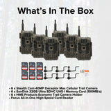 Stealth Cam 40MP Deceptor Max Cellular Trail Camera (6-Pack) with 32GB Memory Card (6-Pack) Bundle
