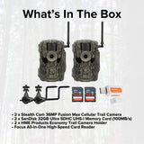 Stealth Cam 36MP Fusion Max Cellular Trail Cameraç with Camera Holder Bundle (2-Pack)