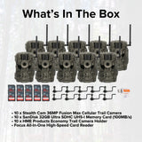 Stealth Cam 36MP Fusion Max Cellular Trail Camera (10-Pack) with Camera Holder (10-Pack) Bundle