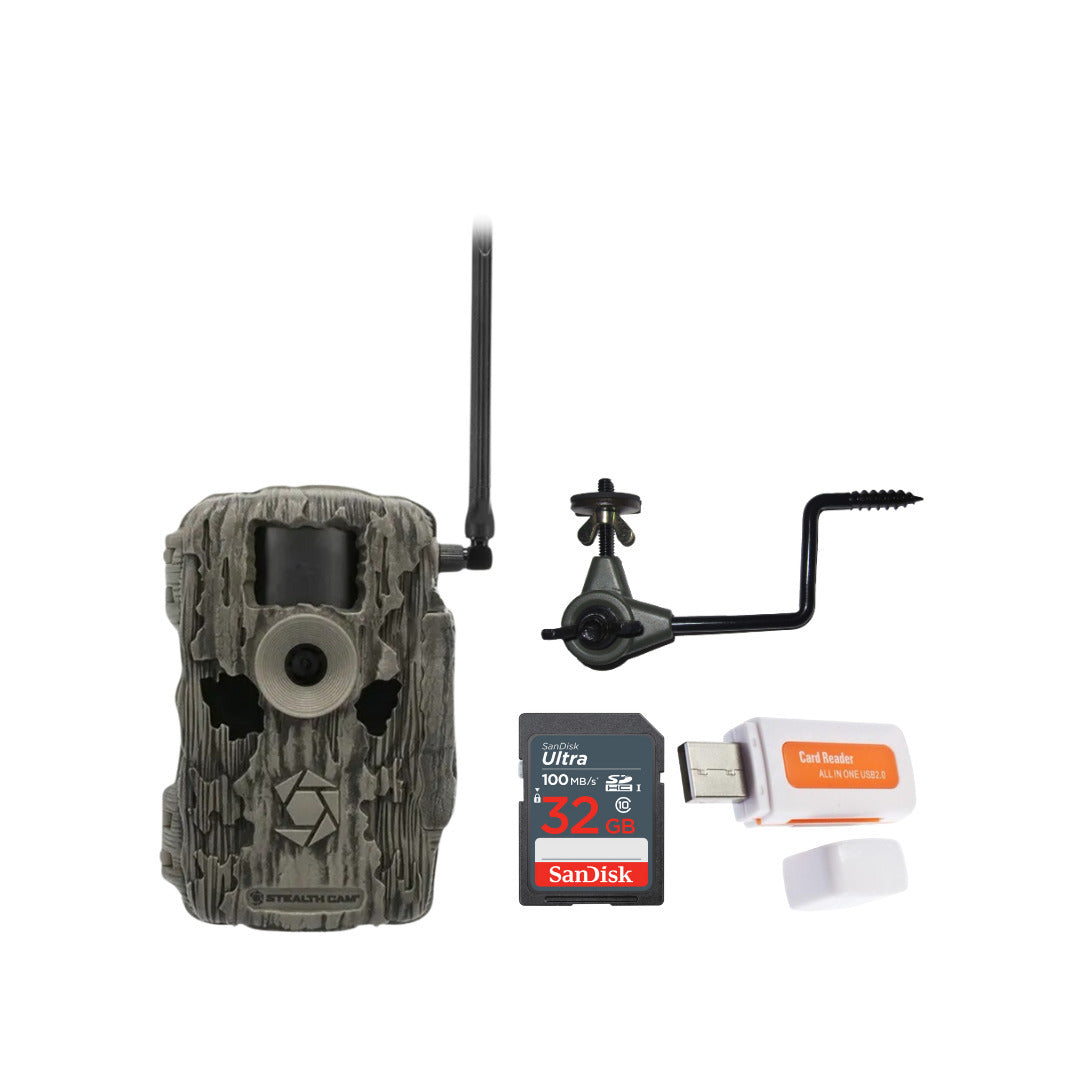 Stealth Cam 36MP Fusion Max Cellular Trail Camera with Camera Holder and 32GB Memory Card Bundle