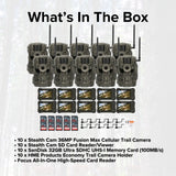 Stealth Cam 36MP Fusion Max Cellular Trail Camera (10-Pack) with SD Card Viewer (10-Pack) Bundle