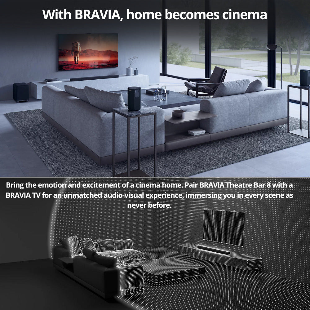 Sony HT-A8000 BRAVIA Theater Bar 8 with Dolby Atmos and 360 Spatial Sound Mapping (Black) Bundle