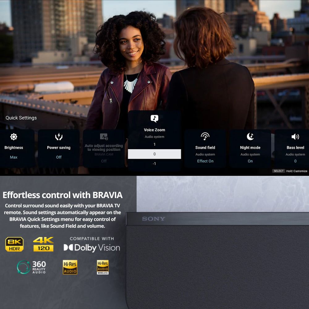 Sony HT-A8000 BRAVIA Theater Bar 8 with Dolby Atmos and 360 Spatial Sound Mapping (Black) Bundle