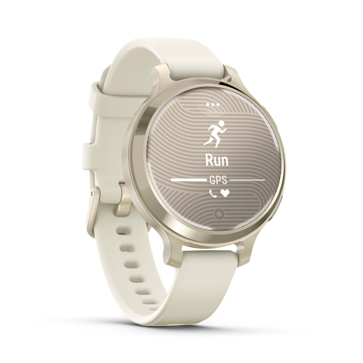 Garmin Lily 2 Active GPS Smartwatch (Lunar Gold, Bone Silicone Band)