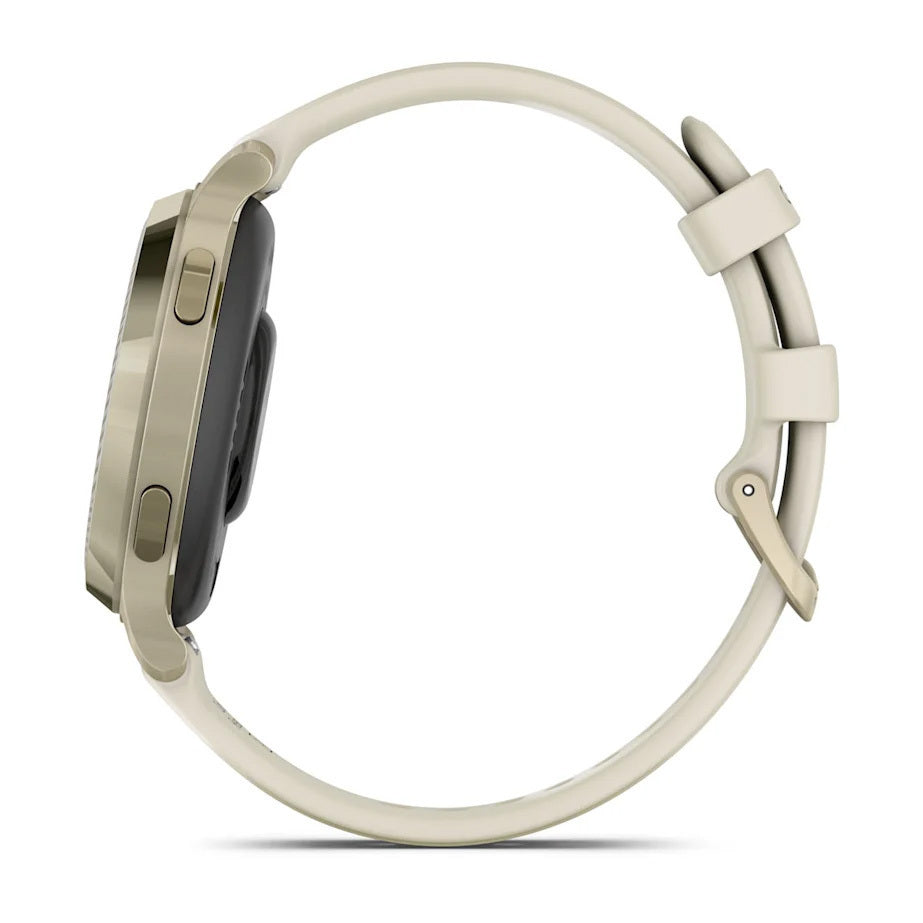 Garmin Lily 2 Active GPS Smartwatch (Lunar Gold, Bone Silicone Band)