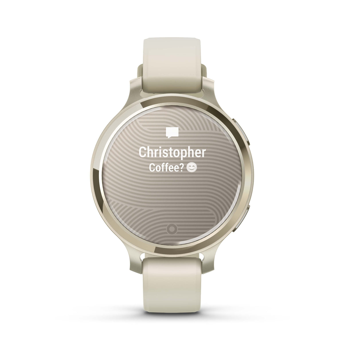 Garmin Lily 2 Active GPS Smartwatch (Lunar Gold, Bone Silicone Band)