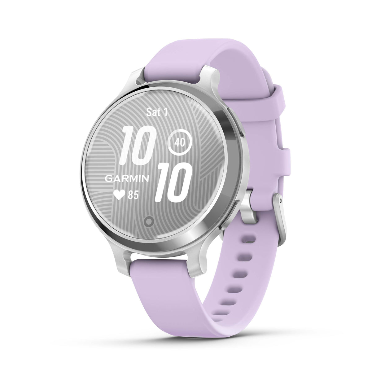Garmin Lily 2 Active GPS Smartwatch (Silver, Purple Jasmine Silicone Band)