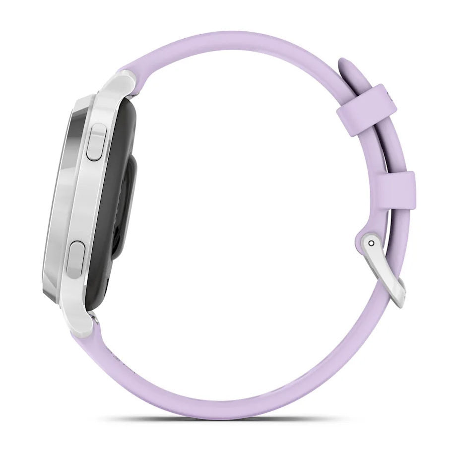 Garmin Lily 2 Active GPS Smartwatch (Silver, Purple Jasmine Silicone Band)